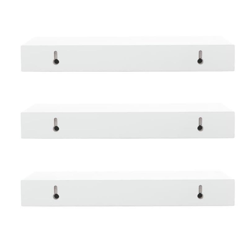 Kiera Grace Stockholm Maine Floating Shelves, Modern Wall Mounted Hanging Shelf for Bedroom, Kitchen, 12", White, 3Pack - Image 3